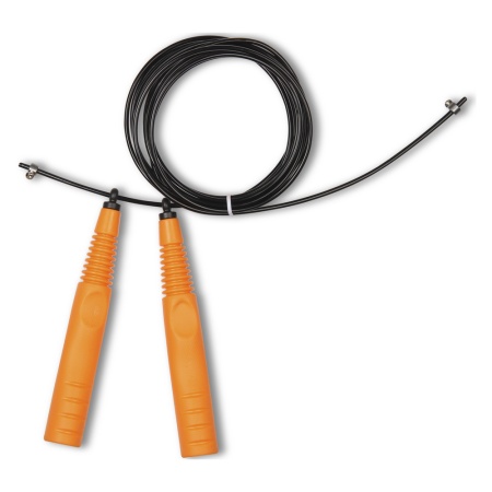 Купить Скакалка высокооборотная Кроссфит стальной шнур в оплетке 2.9 м чёрно-оранжевая в Радужном 